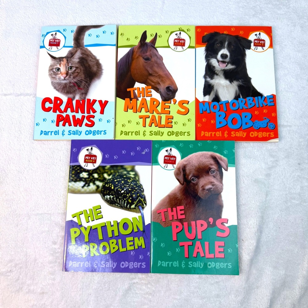 Pet Vet Book Lot Darrel Sally Odgers Kane Miller Cranky Paws Pup's Tale 5 Books